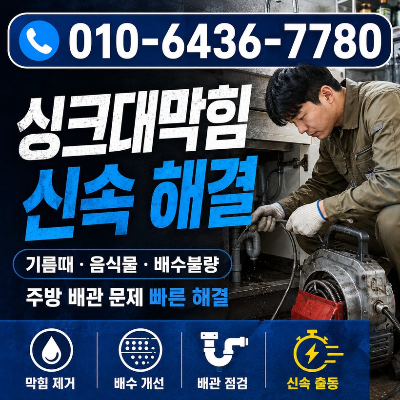 구평동 지역 싱크대막힘 관련 이미지